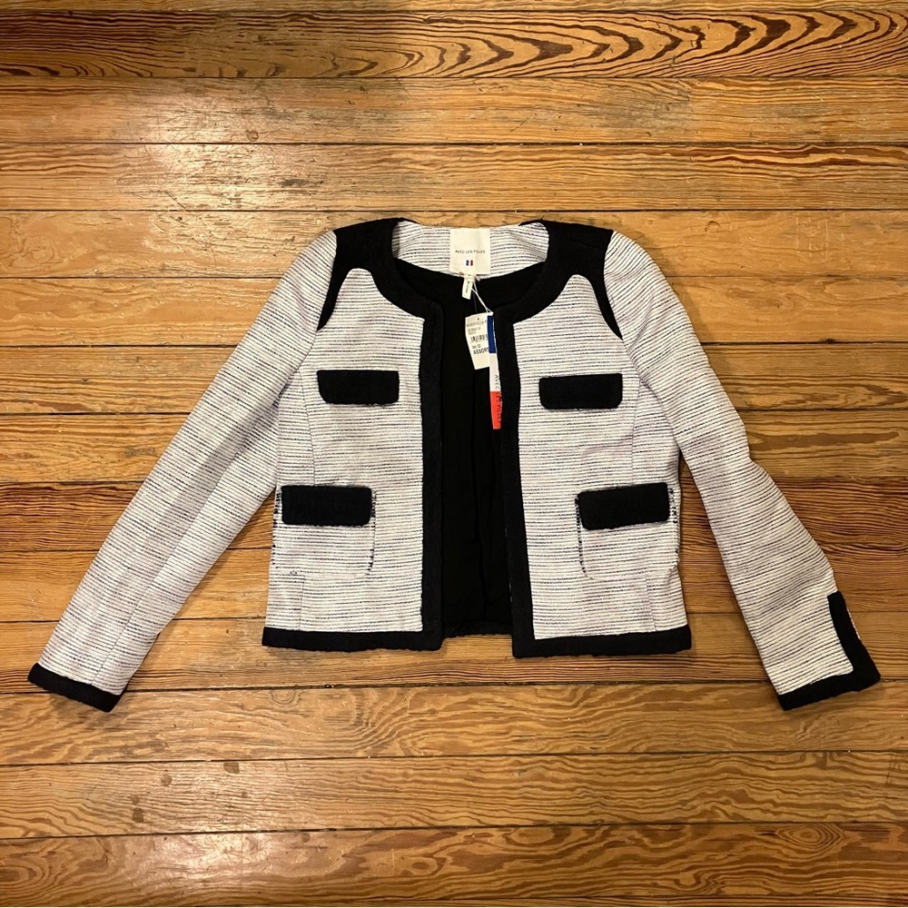 Avec Les Filles Striped Bouclé Jacket | NWT XS | Parisian Chic French Style